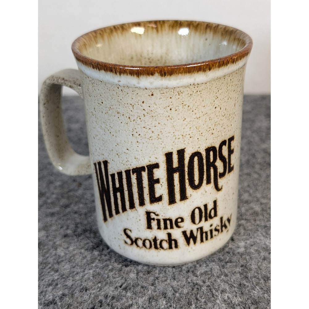 White Horse Fine Old Scotch Whisky Otagiri Japan Stoneware Mug 10oz Vintage